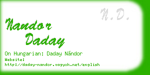 nandor daday business card